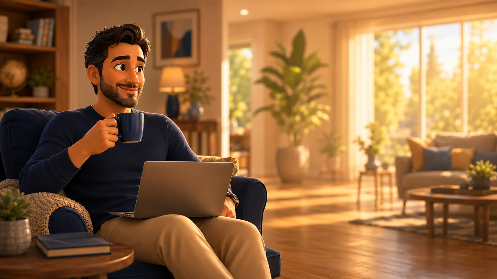 A working Canadian reassured their income is protected — Disability insurance paycheque protection, 3D illustration